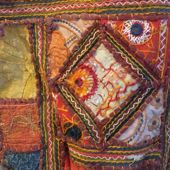 Hippie Patchwork Hobo Bag Large Unique Psychedelic - Picture 2 of 6